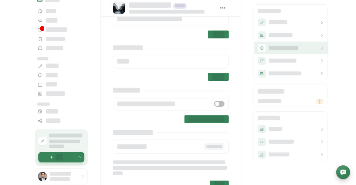 The Document view section of the Settings tab with the switch Show this space in document view and a Manage Subscription button