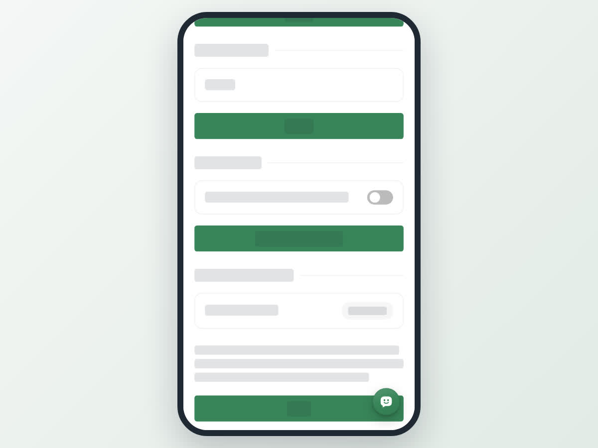 The Document view section of the Settings tab on a phone, with the switch Show this space in document view