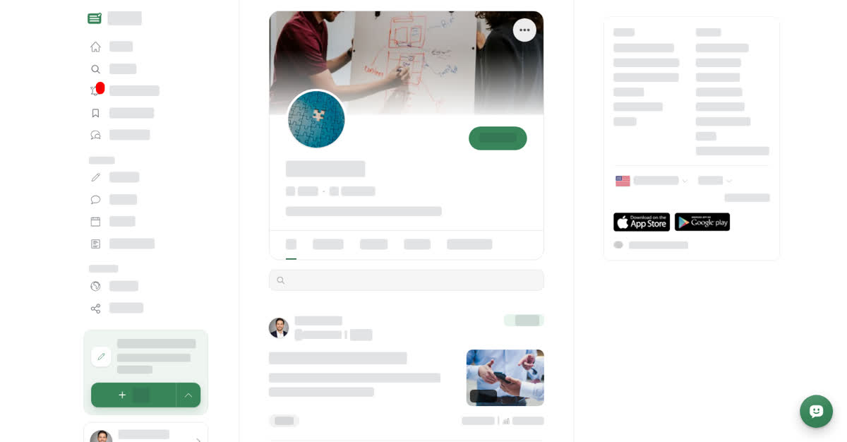 The more options menu open on a space's public page, listing Message, Send in message, Subscribe, and Report